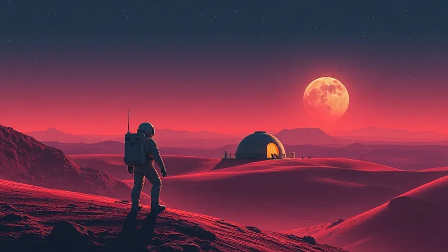 AI illustration: 1 million people on Mars
