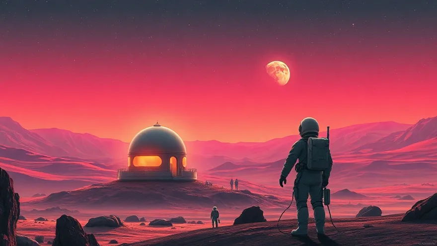AI illustration: Two BFR cargo ships land on Mars in 2022 (IAC 2017)
