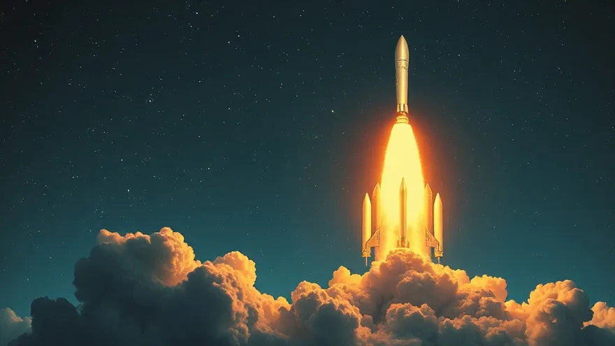 AI illustration: Falcon Heavy launch 2013
