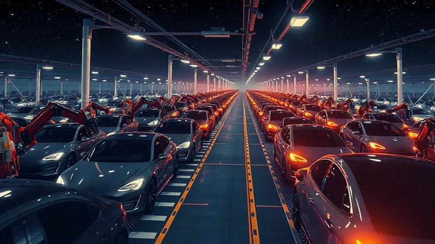 AI illustration: Optimus 10x production ramp each year
