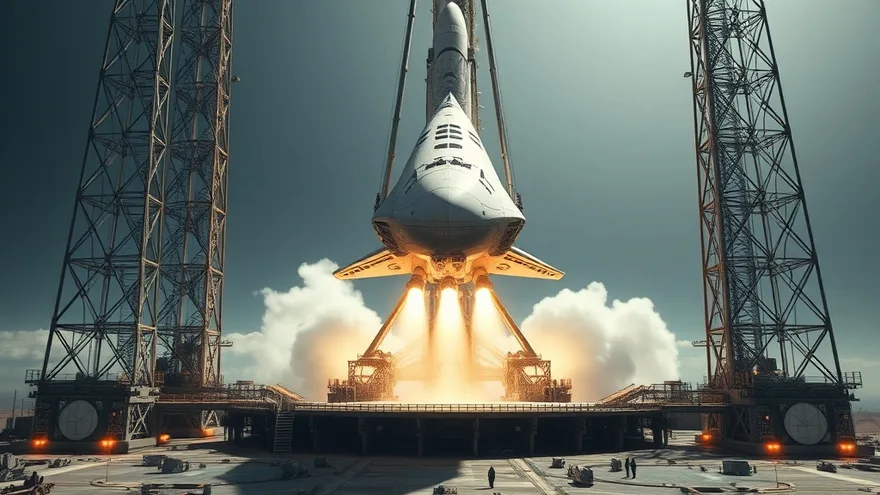 AI illustration: SpaceX catches the Ship with the tower on the next Starship flight
