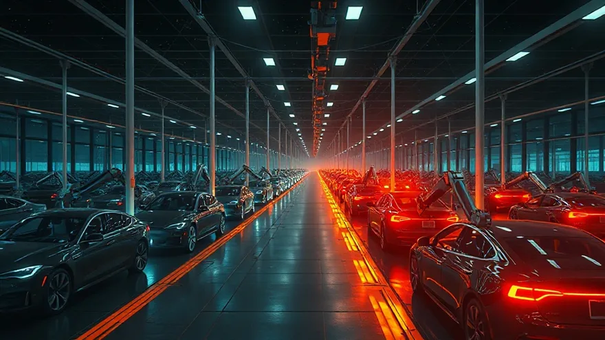AI illustration: 1,000+ Optimus robots in Tesla factories by 2025